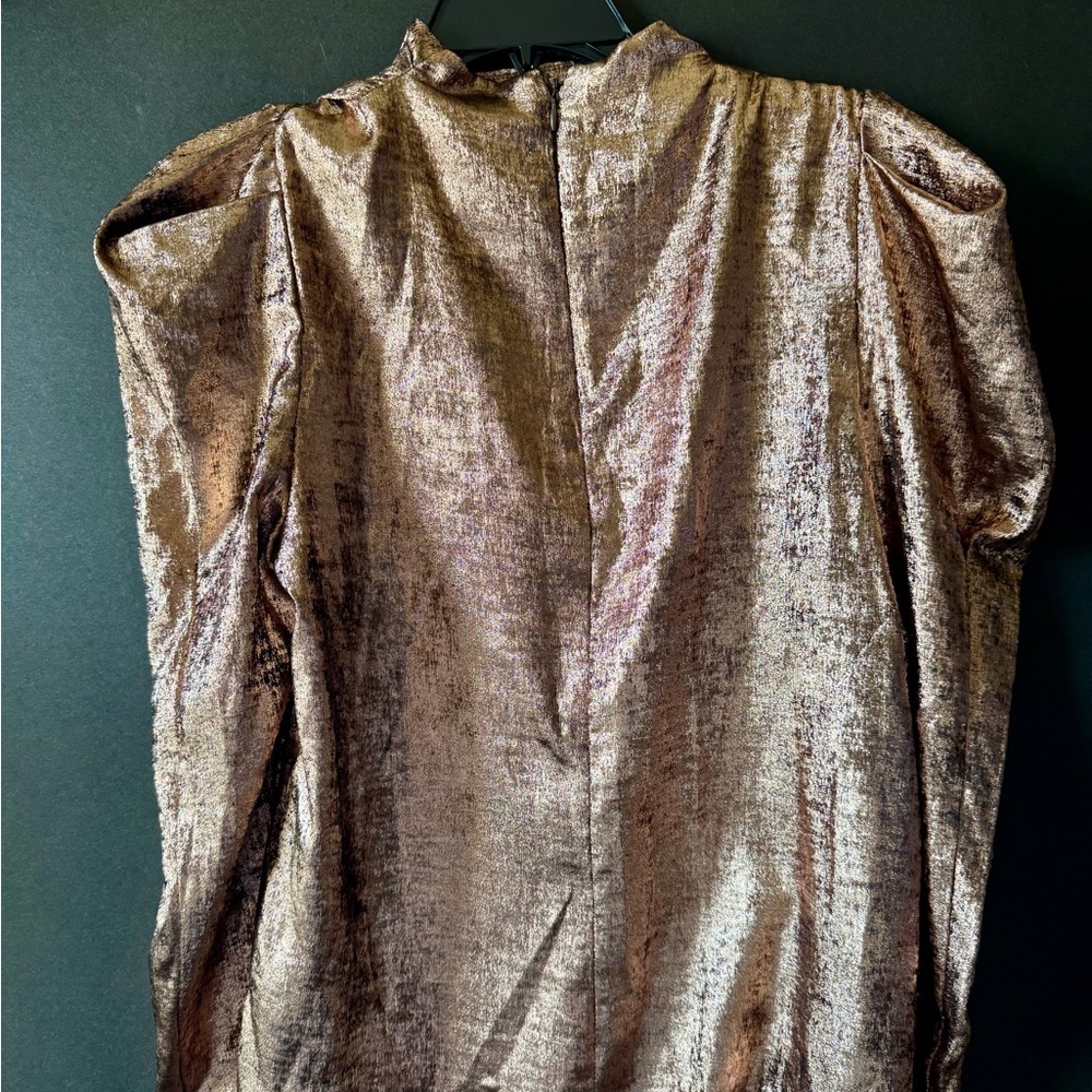 Metallic Brown/copper Long Sleeve Top - Picture 2 of 6